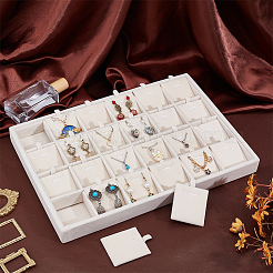 24 сетчатый бархатный поднос для демонстрации подвесок ювелирных изделий&nbsp;ODIS-WH0043-165A