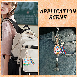 5 шт. 5-х цветные деревянные брелки ко Дню учителя&nbsp;AJEW-SP0001-41A