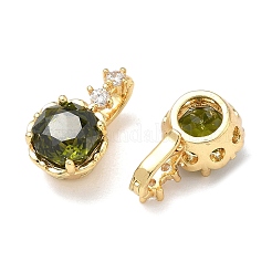 Латунные микро проложить кубического циркония раз за застежками&nbsp;KK-H526-14G