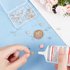 50 шт. 5 стиля латунные серьги-гвоздики фурнитура KK-UN0003-33