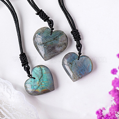 Подвеска в форме сердца из натурального лабрадорита&nbsp;FS-WG928F5-01