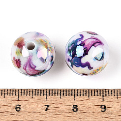 Непрозрачные акриловые бусины с принтом в виде океана&nbsp;MACR-T048-07B