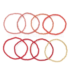 8шт. стеклянные бусины эластичные браслеты для женщин&nbsp;BJEW-MZ00268