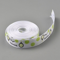 Лента из полиэстера в крупную ленту с теннисным принтом длиной 5 ярд.&nbsp;OCOR-WH0085-64C