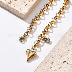 Браслеты с подвесками из нержавеющей стали 304&nbsp;BJEW-F487-01G