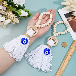 Деревянные бусины дверная ручка подвеска украшения&nbsp;AJEW-WH0270-923A