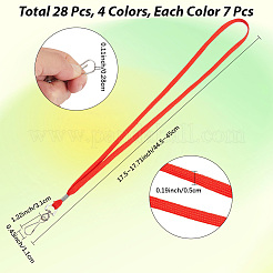 28 шт. 4-цветные полиэстеровые шейные ремни&nbsp;AJEW-CP0006-86