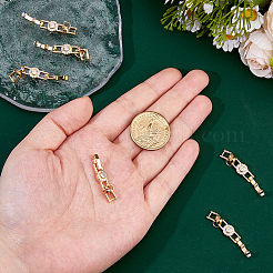 6 шт. латунные застежки с микропаве из прозрачного кубического циркония&nbsp;KK-DC0004-87