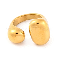 Ионное покрытие (ip) 304 нержавеющая сталь овальные открытые манжеты кольца для женщин&nbsp;RJEW-S414-74B-G