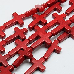 Синтетических нитей бирюзовые бусы&nbsp;LS-TURQ-G112-15x20mm-08