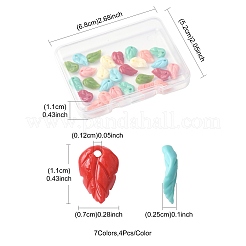 28 шт. двухцветные подвески-листочки из искусственного коралла&nbsp;CORA-FS0001-01