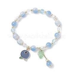 4шт. браслеты из синтетического лунного камня и стеклянных круглых бусин&nbsp;BJEW-JB11858