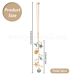 Подвесные украшения из эмали из сплава 2 шт.&nbsp;HJEW-SC0002-69