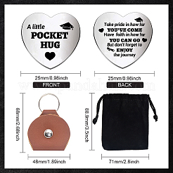 1 набор памятных монет из нержавеющей стали в форме сердца с двусторонней гравировкой на тему дружбы для лиц&nbsp;AJEW-GL0001-60-004