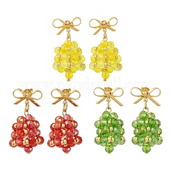 3 пара сережек-гвоздиков из латуни в виде рождественского колокольчика&nbsp;EJEW-MZ00495