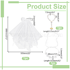 1 шт. полиэстеровая свадебная фата&nbsp;AJEW-WR0003-19