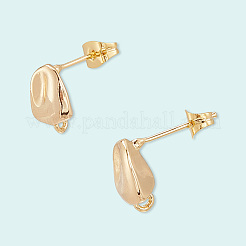 4 пара латунных сережек-гвоздиков&nbsp;KK-BBC0019-97