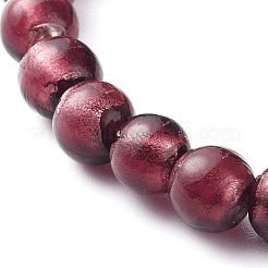 Стрейч-браслеты из серебряной фольги и бисера ручной работы&nbsp;BJEW-JB06464-02