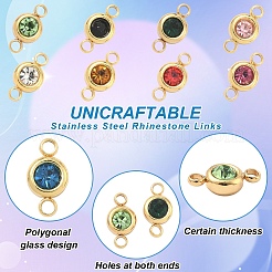 20 шт. 10-х цветные звенья/соединители из нержавеющей стали 304 со стразами&nbsp;STAS-YW0010-11