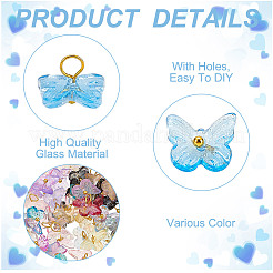 100 шт. подвески-бабочки из прозрачного стекла&nbsp;FIND-HY0003-79