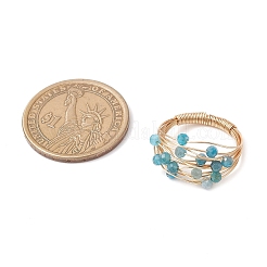 Перстни из натурального апатита&nbsp;RJEW-TA00221-01