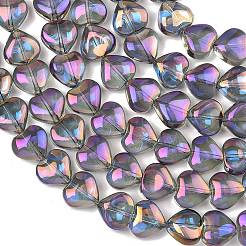 Гальванизированная нить из прозрачных стеклянных бусин&nbsp;EGLA-A045-01-HP01