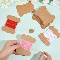 Карточка из крафт-бумаги в форме кости&nbsp;AJEW-WH20816-095