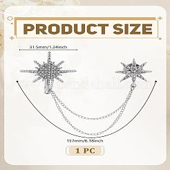 1шт брошь в виде звезды со стразами&nbsp;JEWB-LP0002-04