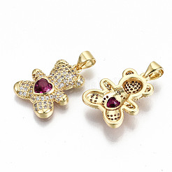 Латунные микропаве прозрачные подвески с фианитом&nbsp;ZIRC-S067-213-NF