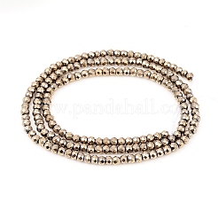 Нити немагнитных синтетических гематитовых бусин с вакуумным покрытием pvd&nbsp;LS-G-F682-03-AB