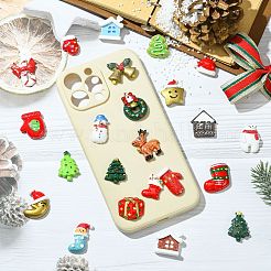 48шт 24 вида стилей Рождественская тема непрозрачные кабошоны из смолы&nbsp;RESI-CJ0004-82