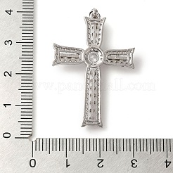 Подвески из латуни с микропаве из кубического циркония и имитация жемчуга из АБС-пластика&nbsp;KK-H476-04P-RS