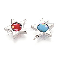 Подвески-соединители из полимерной глины в форме звезды и рамки CCB&nbsp;CLAY-T022-21M-A