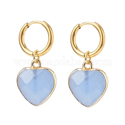 Природных драгоценных камней сердце серьги болтающийся&nbsp;EJEW-JE05068