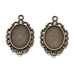 Филигрань упаковка овальной сплава сеттинги подвеска кабошон&nbsp;PALLOY-N0088-13AB-NF