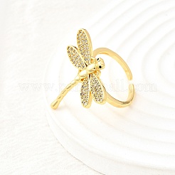 Манжеты из латуни с микро паве кубический цирконий для женщин&nbsp;RJEW-F184-07G