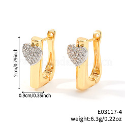 Серьги-кольца из латуни с прозрачным фианитом&nbsp;PP3741-2