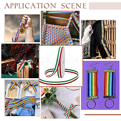 Лента в полоску из трехцветного полиэстера длиной 50 ярд.&nbsp;OCOR-WH0078-199B