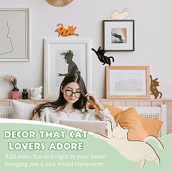 Незаконченные вырезки из дерева в форме кошки&nbsp;WOOD-WH0029-48