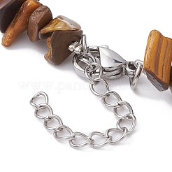 Браслет из натурального тигрового глаза с бисером&nbsp;BJEW-JB09686-03