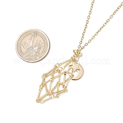 304 нержавеющая сталь пустой мешочек макраме звезда луна кулон кабель цепочка ожерелья&nbsp;NJEW-JN05282-02