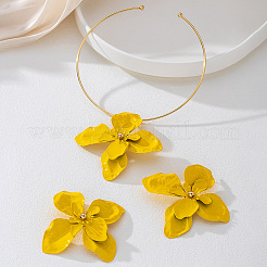 Комплекты из серег-гвоздиков и чокеров с цветочным узором для женщин&nbsp;WG42A9F-01