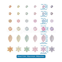 300 шт. 6 прозрачных акриловых колпачка для бусин&nbsp;TACR-CD0001-03