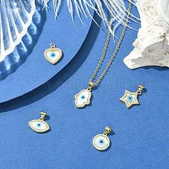 5 шт. 5 стиля латунные подвески с микропаве и кубическим цирконием&nbsp;KK-CJ0003-45