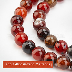 2 прядь бусины из натурального агата&nbsp;G-OC0002-25