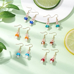 Ручной работы Lampwork болтающийся серьги&nbsp;EJEW-MZ00440