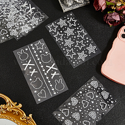 6 лист 3 стилей акриловые стразы наклейки для лица и тела&nbsp;AJEW-SP0002-68A