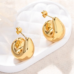 Серьги-гвоздики из нержавеющей стали 304 в форме буквы J&nbsp;EJEW-A125-25G