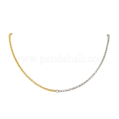 Двухцветные цепочки-ролики из нержавеющей стали 304 толщиной 3 мм&nbsp;NJEW-JN05623