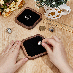 2 шт. деревянные с бархатом лотки для хранения украшений и колец&nbsp;ODIS-HY0001-05